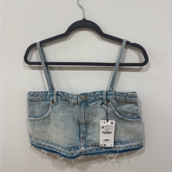 Zara denim Crop top NWT SZ M - Picture 5 of 6